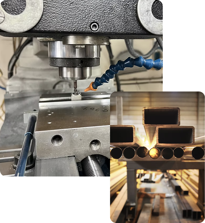 Metal fabrication workshop showing equipment and workspace